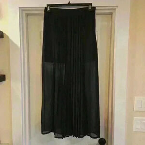Globus Womens Straight Slit Maxi Skirt Black Size Large